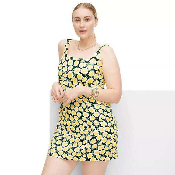 90's Shift Yellow Poppy Mini Dress Sun DVF for Target Diane von Furstenberg NWT - Picture 1 of 16